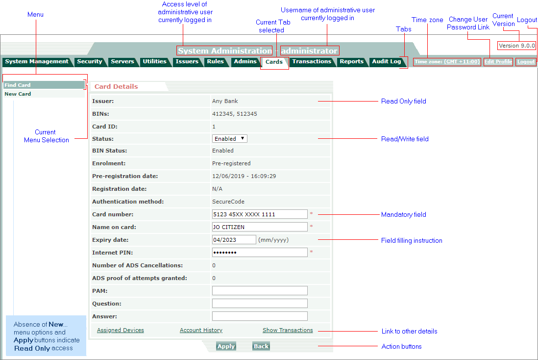 Typical page features