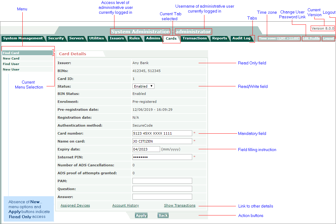 Typical page features